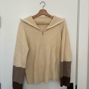 Cream and Brown Sweater